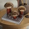 Goodsright Decor Mushroom Statues, Coffee Table Decor, Mushroom Ornaments, Set of 3, Mushroom Decorations, Gold Wooden Mushrooms, Mushroom Decor Aesthetic, Mushroom Figurines