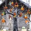 Goodsright Decor 42Pcs Vintage Halloween Tree Ornament Decorations - Hanging Wooden Pumpkin Ornaments for Halloween Tree Decor Vintage Pumpkin Witch Black Cat Wood Cutouts Signs for Halloween Tree Home Party Decor