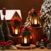 Goodsright Decor 6 Pcs Christmas Decorative Lanterns for Outside with LED Flickering Flameless Candle Red Ribbon Decorative Hanging Lantern Vintage Holiday Lanterns for Indoor Outdoor Table Party Decoration