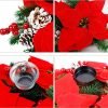 Goodsright Decor Christmas Centerpiece, Christmas Candle Holders, Christmas Tabletop Poinsettia Centerpiece with 3 Candle Holders, Romantic Holiday Candelabrum for Home Party Christmas Table Mantel Decorations