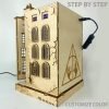 Goodsright Decor Book Nook Kit-DIY Bookshelf Insert-Dollhouse Booknook Wooden Miniature Model Decor Building Kit-Decorative Bookend Wizard Ornaments-Magic Wand Shop (DIY Kits)