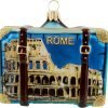 Goodsright Decor Rome Italy Suitcase Pisa Colosseum Travel Glass Christmas Ornament Souvenir Decoration