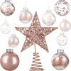 Goodsright Decor 24 Pieces 2.36 Inch Shatterproof Plastic Christmas Ball Ornaments Tree Balls with One Christmas Tree Star for Christmas New Years Present Wedding Home Holiday Party Decoration (Gold)
