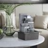 Goodsright Decor Indoor Fountains Tabletop Fountain Indoor Waterfall Fountain Stacked Rocks Water Feature Feng Shui Zen Meditation Relaxation Desktop Fountain with LED Light for Home and Office Decor(Style 8)