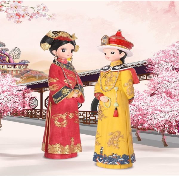 Goodsright Decor Palace Ethnic Classical Blessing Crafts 2-Pack/Valentine's Day Ornament 7.5 inches/Chinese Gift/Hand-Painted, Home Decoration/Mother's Day/Graduation Season Gift (a)