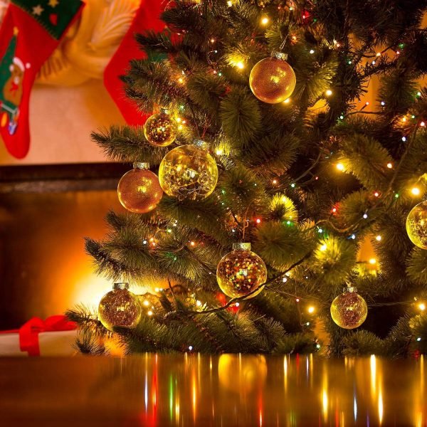Goodsright Decor 24 Pieces 2.36 Inch Shatterproof Plastic Christmas Ball Ornaments Tree Balls with One Christmas Tree Star for Christmas New Years Present Wedding Home Holiday Party Decoration (Gold)