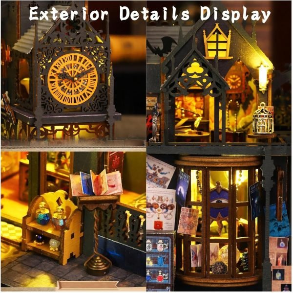 Goodsright Decor DIY Miniature Dollhouse Kit, Tiny House Kit with Dust Proof Cover and Music Box, DIY Wooden Dollhouse Kit Miniature House Kit, Creative Room Idea for Adult Magic House DIY Kits