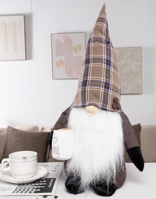 Goodsright Decor Kitchen Gnome - Home Decor Decorations - Scandinavian/Swedish/Nordic Tomte Nisse Plush Figurine - 19" Elf with Beard Ornament for Shelf, Table, Desk D??cor