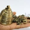 Goodsright Decor Ethnic Indian Handcrafted Brass Temple Bell with Chain | Brass Hanging Bell | Home Decor | Door Decor | Pooja Accessories