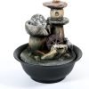 Goodsright Decor Indoor Fountains Tabletop Fountain Indoor Waterfall Fountain Stacked Rocks Water Feature Feng Shui Zen Meditation Relaxation Desktop Fountain with LED Light for Home and Office Decor(Style 8)