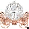 Goodsright Decor Rose Gold & Silver Plated Cinderella Pumpkin Coach Ornament with Crystals Home Halloween Decor Holiday Tabletop Decoration Showpiece Gift for Christmas Thanksgiving Birthday for Mom
