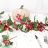 Goodsright Decor 6FT Red Berry Christmas Garland, Flexible Artificial Berry Garland for Indoor Outdoor Home Fireplace Decoration for Winter Christmas Holiday New Year Decor