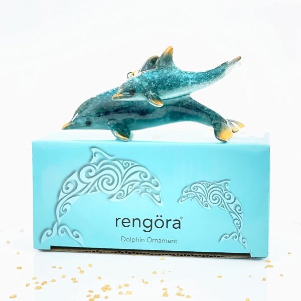 Goodsright Decor Hand-Painted Dolphin Ornament (Mother and Child) - Unique Coastal Christmas Decor for Your Tree, Ideal for Baby's First Christmas, Beach Themed, Blue Ornaments, or Nautical Xmas Trees