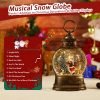 Goodsright Decor Snow Globe Lighted Christmas Decorations, Musical Christmas Snow Globe Lantern with Swirling Glitter, Santa and Elk, Christmas Holiday Party Gifts and Decorations