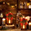 Goodsright Decor 6 Pcs Christmas Decorative Lanterns for Outside with LED Flickering Flameless Candle Red Ribbon Decorative Hanging Lantern Vintage Holiday Lanterns for Indoor Outdoor Table Party Decoration