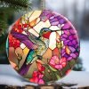 Goodsright Decor Christmas Ornament, Christmas Decoration, Holiday Present Idea, Heirloom Keepsake, Round Ceramic, Gift Exchange, Gift Idea, Hummingbird