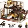 Goodsright Decor DIY Miniature Dollhouse Wooden Furniture Kit,Handmade Mini Modern Villa Model,1:24 Scale Creative Doll House Toys ES009