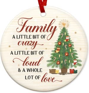 Goodsright Decor Christmas Ornaments Gifts for Family - Christmas Family Decor Gifts for Mom, Dad, Daughter, Son, Husband and Wife, Grandma, Grandpa Gift Ideas - Christmas Tree Decoration Ceramic Ornament