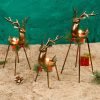 Goodsright Decor Set of 3 Reindeer Tealight Candle Holders, Standing Iron Metal Christmas Decorations, Glass Votive Candle Holder, Durable and Rust-Proof Holiday Tabletop Centerpiece and Display