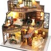 Goodsright Decor DIY Miniature Dollhouse Wooden Furniture Kit,Handmade Mini Modern Villa Model,1:24 Scale Creative Doll House Toys ES009