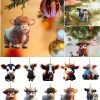 Goodsright Decor Cute Cartoon Cattle Cow Hanging Ornament Decorative Car Interior Pendant DIY Christmas Tree Ornament Lovely Animal Home Decor Decorative Hanging Ornaments Automobile Keychains