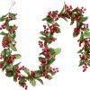 Goodsright Decor 6FT Red Berry Christmas Garland, Flexible Artificial Berry Garland for Indoor Outdoor Home Fireplace Decoration for Winter Christmas Holiday New Year Decor