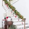 Goodsright Decor 9 FT Artificial Christmas Garland, Pre-Lit 50 LED Battery Operated Lighted Xmas Garland with 8 Modes for Indoor Holiday Door Home Decorations (Red)