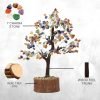 Goodsright Decor Ethnic Asia Multicolor Reiki Gemstones Money Tree Home D??cor 9" Inches Decoration Gems
