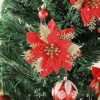 Goodsright Decor 24Pcs Christmas Glitter Poinsettia Flowers, Artificial Christmas Flower with Clips Glitter Christmas Tree Ornaments for Wedding Party Holiday Wreath Table Decoration