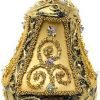 Goodsright Decor Christmas Bell Ornament 4-Inch Blown Glass (Gold Embellished)