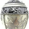 Goodsright Decor Faberg?? Egg 5-Inch Blown Glass Christmas Tree Ornament Holiday Poinsettia (Onyx Black)