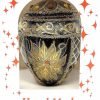 Goodsright Decor Faberg?? Egg 5-Inch Blown Glass Christmas Tree Ornament Holiday Poinsettia (Onyx Black)