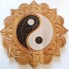 Goodsright Decor Yin Yang Mandala, Solid Wood Carved Wall Decor, Yoga, Office, Bedroom, Living room Art Rustic Decoration