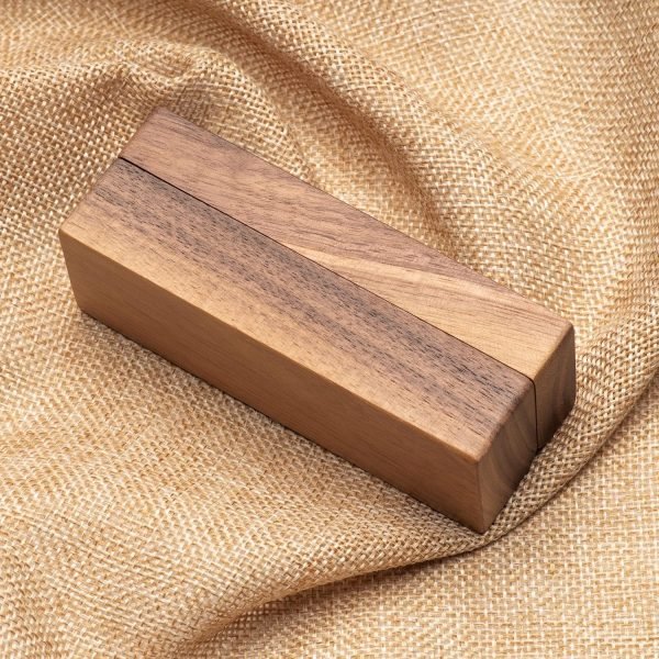 Goodsright Decor Wooden Double Ring Box for Wedding Ceremony Engagement, Ring Storage Holder Decorative Box for 2 Rings