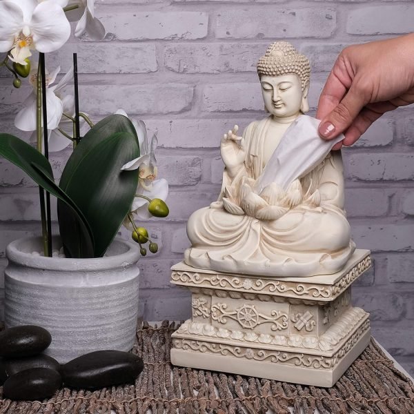 Goodsright Decor Buddha Tissue Holder Decor Tissue Box Cover - Decorative Square Tissue Container