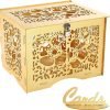 Goodsright Decor Wedding Money Box Holder with Sign, Large Rustic Wood Wooden Envelop Gift Card Boxes with Lock Slot for Reception Anniversary Party Parties White