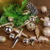 Goodsright Decor 54 Pieces Assorted Christmas Ornaments Tree Decoration Baubles in Gift Box (Champagne, Gift Box)