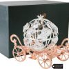 Goodsright Decor Rose Gold & Silver Plated Cinderella Pumpkin Coach Ornament with Crystals Home Halloween Decor Holiday Tabletop Decoration Showpiece Gift for Christmas Thanksgiving Birthday for Mom