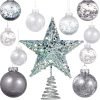 Goodsright Decor 24 Pieces 2.36 Inch Shatterproof Plastic Christmas Ball Ornaments Tree Balls with One Christmas Tree Star for Christmas New Years Present Wedding Home Holiday Party Decoration (Gold)