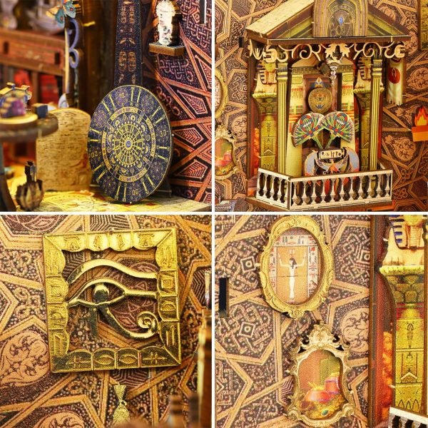 Goodsright Decor DIY Book Nook Kit,DIY Miniature Doll House Kit with Furniture and LED,Wooden Bookend Bookshelf Insert Decor-Creativity Gift for Friend Lover??JTSL-12??