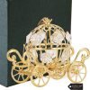 Goodsright Decor Rose Gold & Silver Plated Cinderella Pumpkin Coach Ornament with Crystals Home Halloween Decor Holiday Tabletop Decoration Showpiece Gift for Christmas Thanksgiving Birthday for Mom