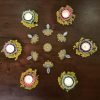 Goodsright Decor Floor Home Decoration for Festival Diwali Acrylic Traditional Handmade Inerior Decoration Wall Decoration Sticker Wedding D??cor Party Gift Gifting Small Rangoli Size: 7" - Diya Shape