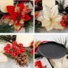 Goodsright Decor Christmas Centerpiece, Christmas Candle Holders, Christmas Tabletop Poinsettia Centerpiece with 3 Flameless Candle, Romantic Holiday Candelabrum for Home Party Christmas Table Mantel Decorations
