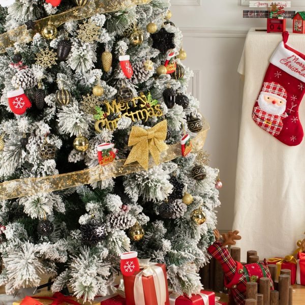 Goodsright Decor 110 Pcs Black and Gold Christmas Ball Ornaments Set, Ornaments for Xmas Tree Decoration Bulk, Shatterproof Decorative Hanging Baubles for Party Holiday Wreath Garland Home D??cor