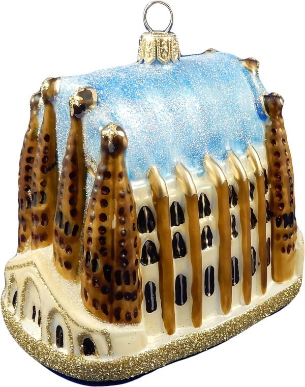 Goodsright Decor Sagrada Familia Cathedral Barcelona Spain Basilica is a UNESCO World Herritage Site Designed Glass Chritmas Tree Ornament Travel Souvenir Landmark