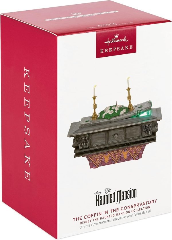 Goodsright Decor Keepsake Christmas Ornament , Disney The Haunted Mansion Collection The Coffin in the Conservatory With Light and Sound, Gifts for Disney Fans